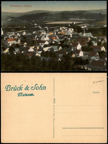 Ansichtskarte olbernhau totale - ansichtskarte,