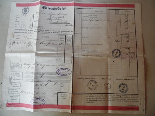 Eilfrachtbrief vom mai - eilfrachtbrief, 14.mai