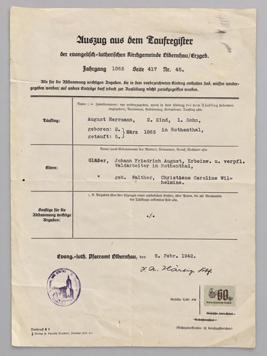 Taufregister olbernhau 1942 - taufregister,