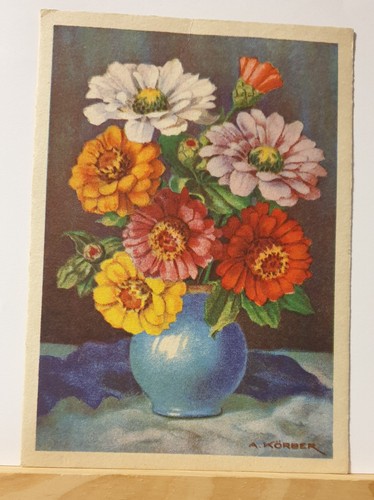 Grusskarte blumen gel - ak, blumen,