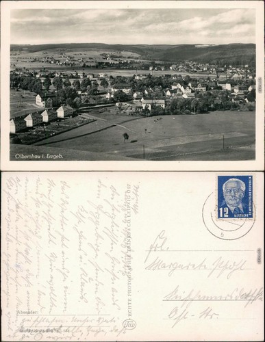 Ansichtskarte olbernhau blick - ansichtskarte,